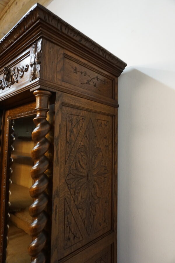 TRZYDRZWIOWA BIBLIOTEKA BOGATO RZEŹBIONA SPIRALNE KOLUMNY FRANCJA