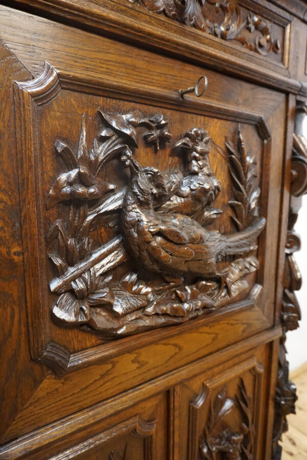 SEKRETERA SEKRETARZYK MYŚLIWSKI STARY RZEŹBY ŻYWYCH ZWIERZĄT BAREK