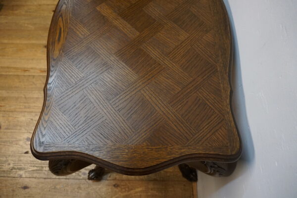 NIESAMOWITA FORMA STÓŁ STOLIK GABINETOWY LUDWIK GIĘTE NOGI MOZAIKA FRANCJA