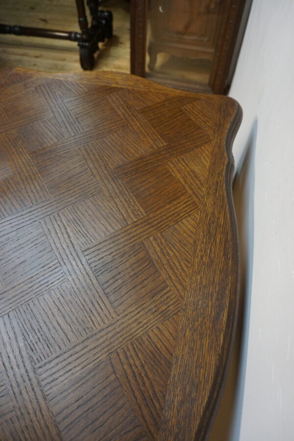 NIESAMOWITA FORMA STÓŁ STOLIK GABINETOWY LUDWIK GIĘTE NOGI MOZAIKA FRANCJA