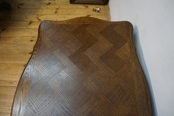 NIESAMOWITA FORMA STÓŁ STOLIK GABINETOWY LUDWIK GIĘTE NOGI MOZAIKA FRANCJA