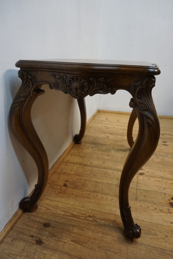 NIESAMOWITA FORMA STÓŁ STOLIK GABINETOWY LUDWIK GIĘTE NOGI MOZAIKA FRANCJA