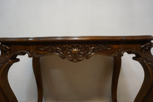 NIESAMOWITA FORMA STÓŁ STOLIK GABINETOWY LUDWIK GIĘTE NOGI MOZAIKA FRANCJA