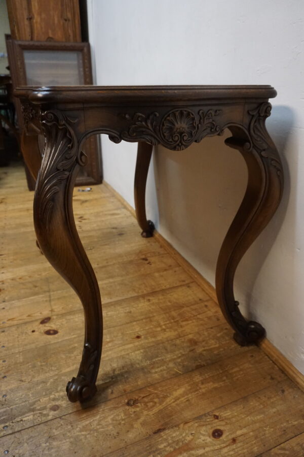 NIESAMOWITA FORMA STÓŁ STOLIK GABINETOWY LUDWIK GIĘTE NOGI MOZAIKA FRANCJA