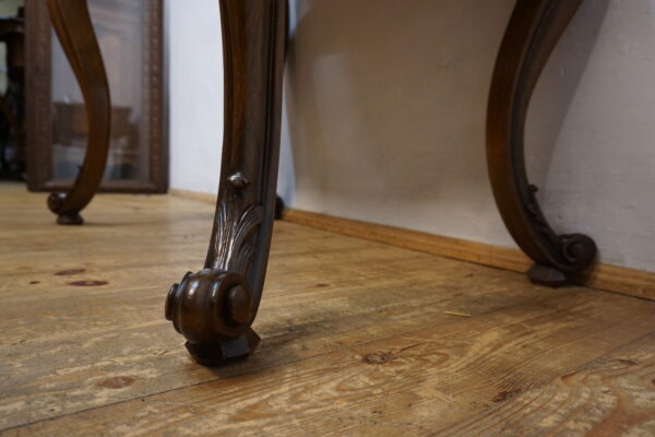 NIESAMOWITA FORMA STÓŁ STOLIK GABINETOWY LUDWIK GIĘTE NOGI MOZAIKA FRANCJA