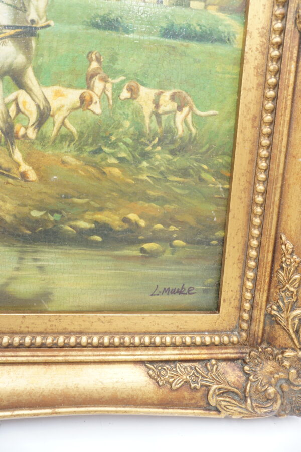 OBRAZ KONIE , PSY - obraz olejny.