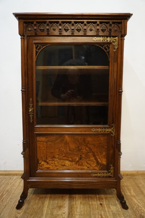 WITRYNA NEOGOTYCKA Z INTARSJĄ PALISANDER FRANCJA 1850r -1870r