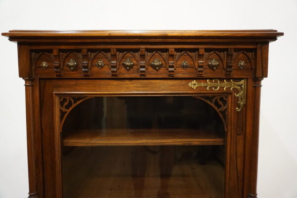 WITRYNA NEOGOTYCKA Z INTARSJĄ PALISANDER FRANCJA 1850r -1870r