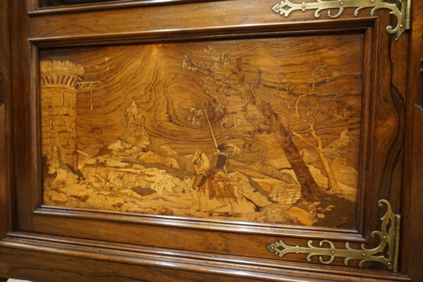 WITRYNA NEOGOTYCKA Z INTARSJĄ PALISANDER FRANCJA 1850r -1870r