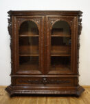 STARA FIGURALNA NIESPOTYKANA BIBLIOTECZKA BOGATO RZEŹBIONA FRANCJA