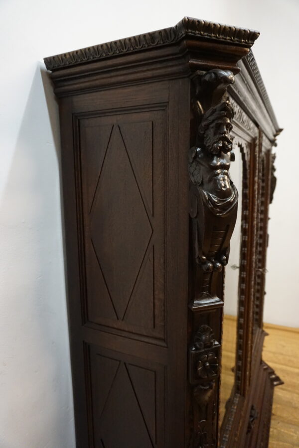 STARA FIGURALNA NIESPOTYKANA BIBLIOTECZKA BOGATO RZEŹBIONA FRANCJA