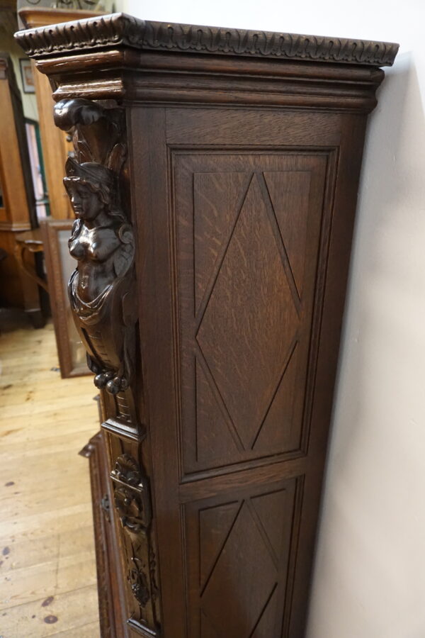 STARA FIGURALNA NIESPOTYKANA BIBLIOTECZKA BOGATO RZEŹBIONA FRANCJA