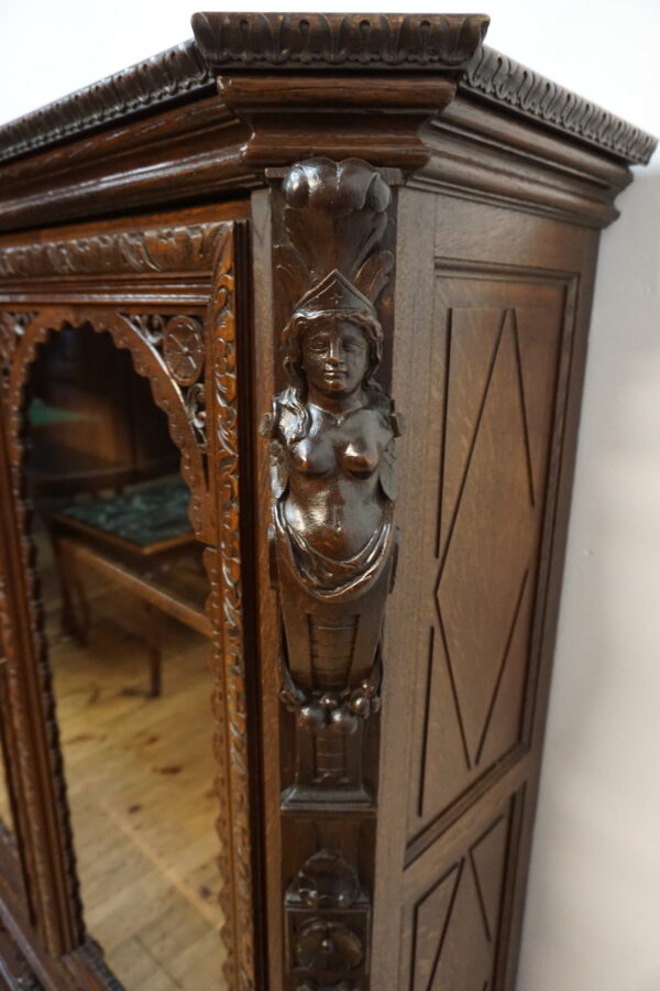 STARA FIGURALNA NIESPOTYKANA BIBLIOTECZKA BOGATO RZEŹBIONA FRANCJA