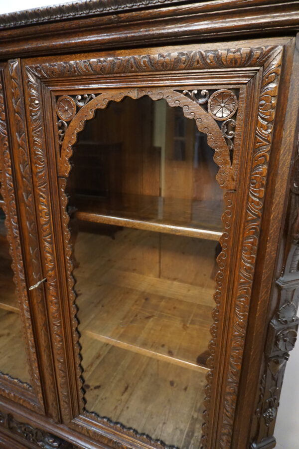 STARA FIGURALNA NIESPOTYKANA BIBLIOTECZKA BOGATO RZEŹBIONA FRANCJA