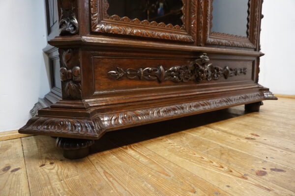 STARA FIGURALNA NIESPOTYKANA BIBLIOTECZKA BOGATO RZEŹBIONA FRANCJA