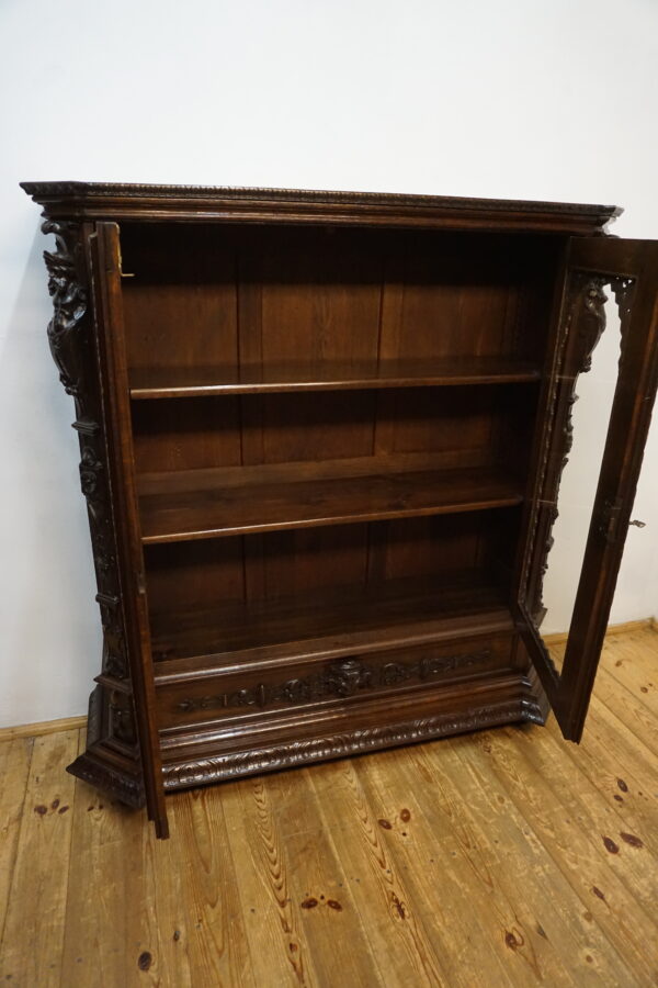 STARA FIGURALNA NIESPOTYKANA BIBLIOTECZKA BOGATO RZEŹBIONA FRANCJA