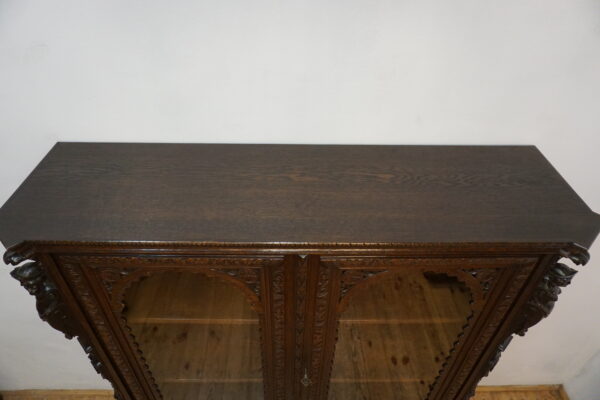 STARA FIGURALNA NIESPOTYKANA BIBLIOTECZKA BOGATO RZEŹBIONA FRANCJA