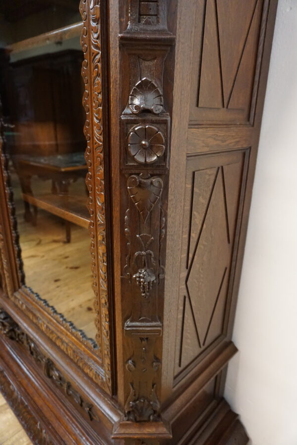 STARA FIGURALNA NIESPOTYKANA BIBLIOTECZKA BOGATO RZEŹBIONA FRANCJA