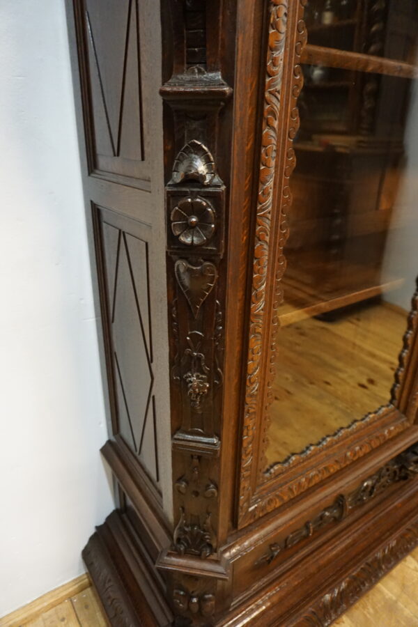 STARA FIGURALNA NIESPOTYKANA BIBLIOTECZKA BOGATO RZEŹBIONA FRANCJA