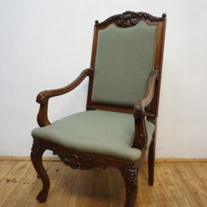 STARY DOSTOJNY FOTEL DO BIURKA RZEŻBIONY GŁOWY NA LWICH ŁAPACH SPRĘŻYNY