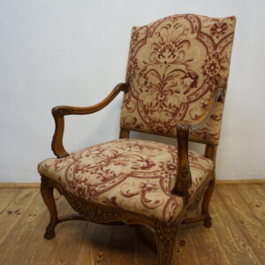 DOSTOJNY DUŻY FOTEL RZEŻBIONY GOBELIN KOPYTA