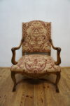 DOSTOJNY DUŻY FOTEL RZEŻBIONY GOBELIN KOPYTA