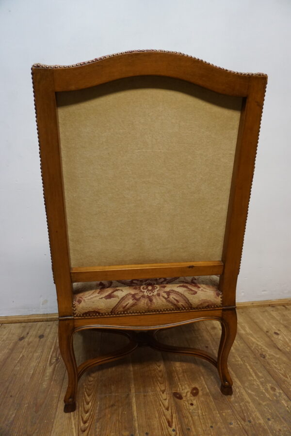 DOSTOJNY DUŻY FOTEL RZEŻBIONY GOBELIN KOPYTA