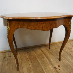 STARY STOLIK STÓŁ GIĘTE NOGI NEOROKOKO OKUCIA Z BRĄZU