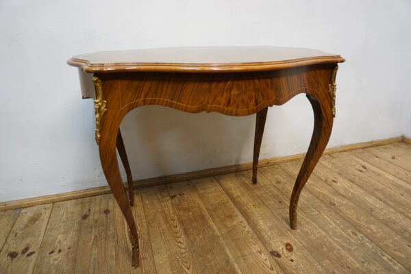 STARY STOLIK STÓŁ GIĘTE NOGI NEOROKOKO OKUCIA Z BRĄZU