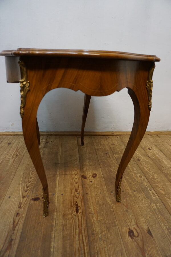 STARY STOLIK STÓŁ GIĘTE NOGI NEOROKOKO OKUCIA Z BRĄZU