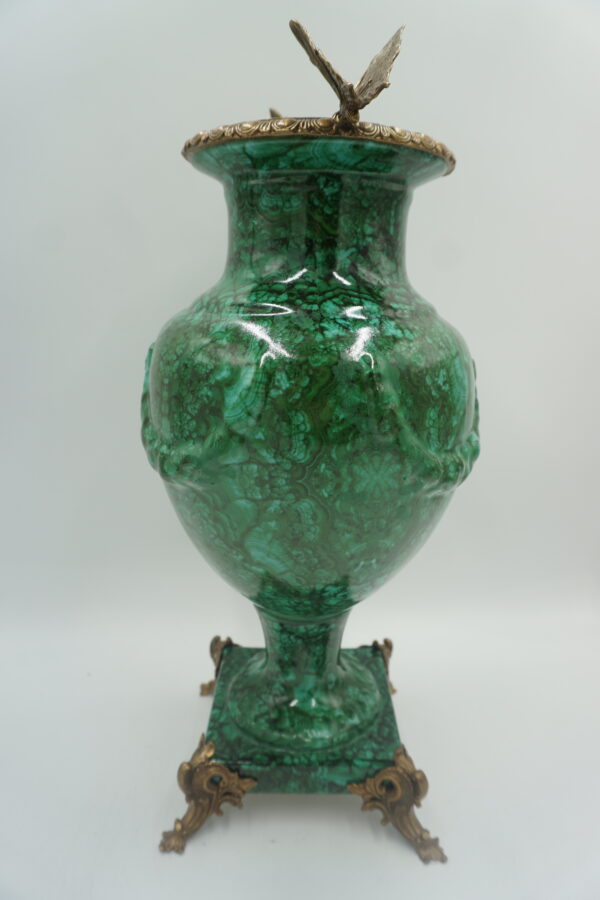 WAZON AMFORA BRĄZ+PORCELANA MOTYLKI