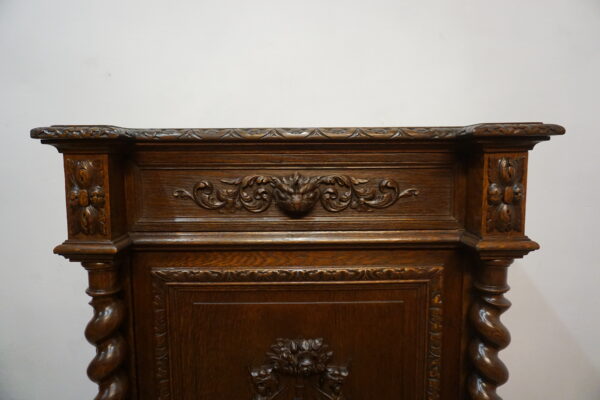 DĘBOWA KOMODA NEORENESANS RZEŹBIONA SPIRALNE KOLUMNY