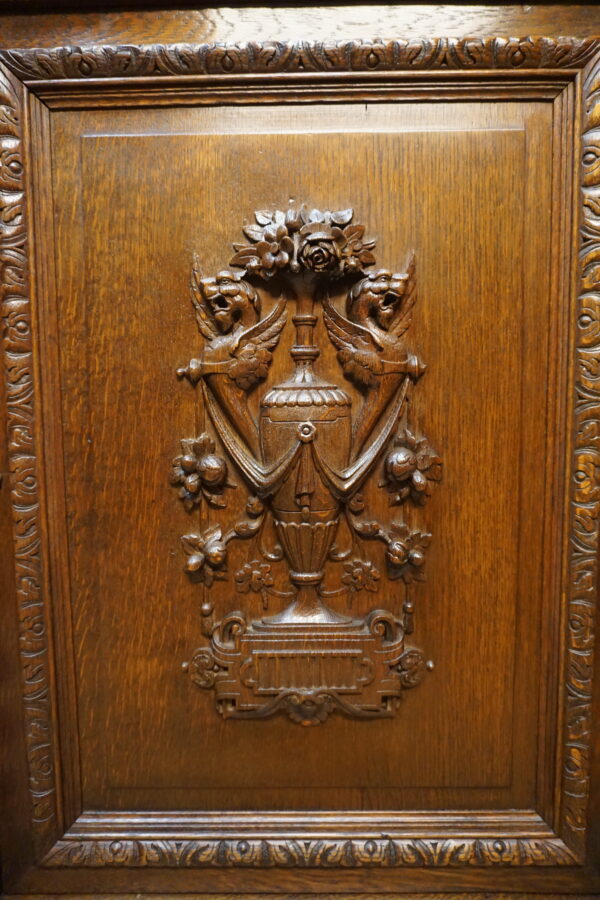 DĘBOWA KOMODA NEORENESANS RZEŹBIONA SPIRALNE KOLUMNY