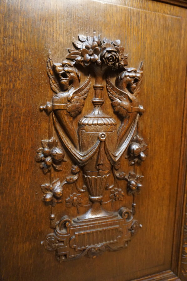 DĘBOWA KOMODA NEORENESANS RZEŹBIONA SPIRALNE KOLUMNY