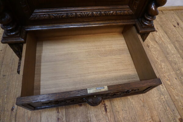 DĘBOWA KOMODA NEORENESANS RZEŹBIONA SPIRALNE KOLUMNY