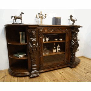 WIELKI FIGURALNY BUFET Z PRZESZKLENIEM DUŻY