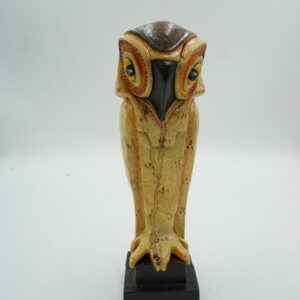 ŻELIWNA FIGURKA SOWA KOLOROWA