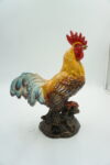 ŻELIWNA FIGURKA KOGUT KOLOROWY