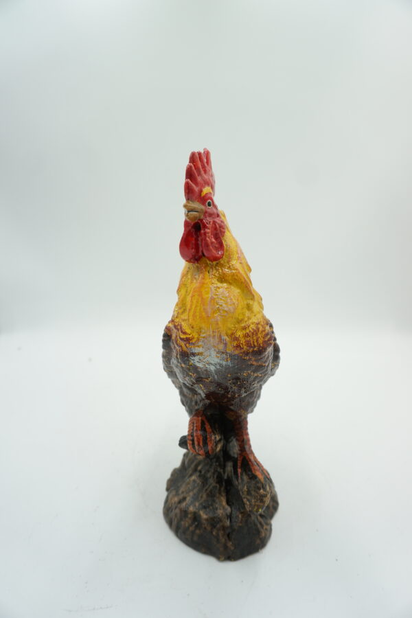 ŻELIWNA FIGURKA KOGUT KOLOROWY