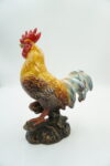 ŻELIWNA FIGURKA KOGUT KOLOROWY