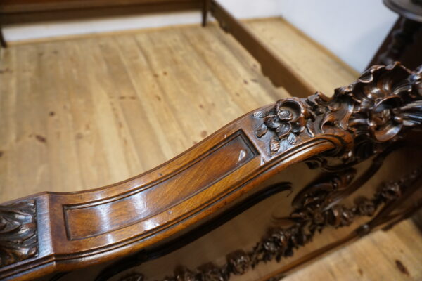 STARE DUŻE RZEŹBIONE MAHONIOWE ŁOŻE STELAŻ 150x200