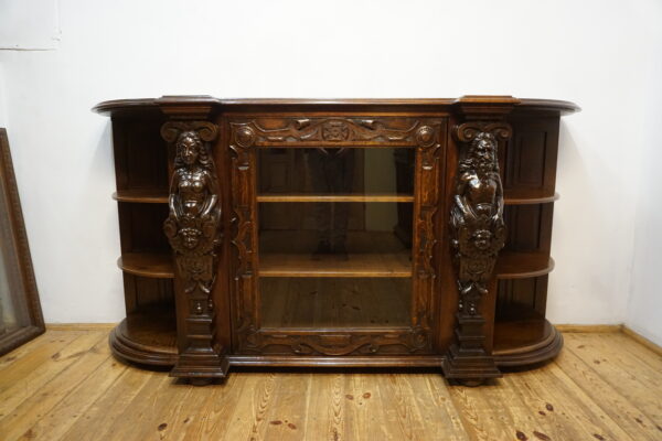 WIELKI FIGURALNY BUFET Z PRZESZKLENIEM DUŻY