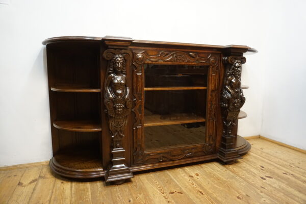 WIELKI FIGURALNY BUFET Z PRZESZKLENIEM DUŻY