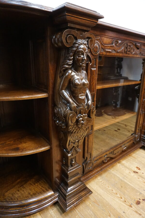 WIELKI FIGURALNY BUFET Z PRZESZKLENIEM DUŻY