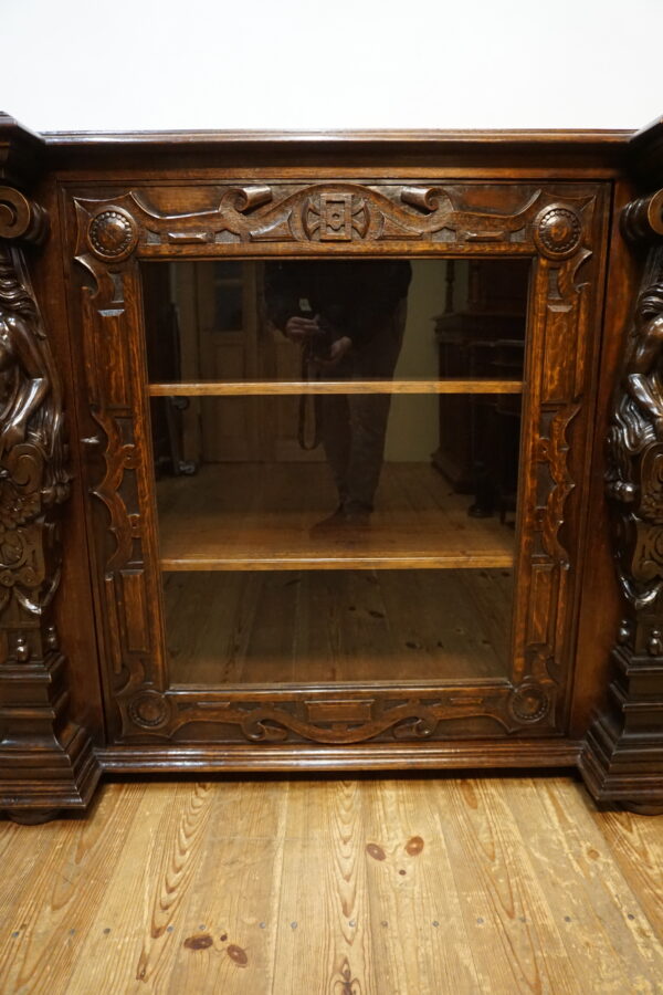 WIELKI FIGURALNY BUFET Z PRZESZKLENIEM DUŻY