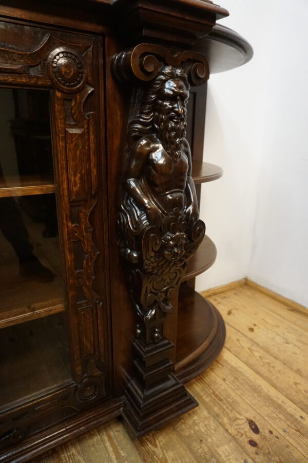 WIELKI FIGURALNY BUFET Z PRZESZKLENIEM DUŻY