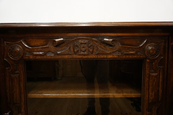 WIELKI FIGURALNY BUFET Z PRZESZKLENIEM DUŻY