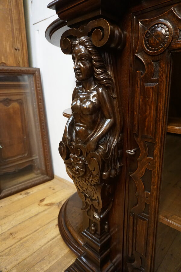 WIELKI FIGURALNY BUFET Z PRZESZKLENIEM DUŻY