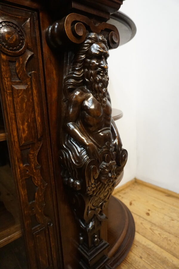 WIELKI FIGURALNY BUFET Z PRZESZKLENIEM DUŻY