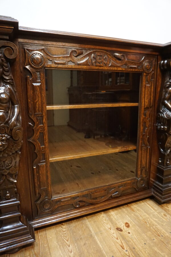 WIELKI FIGURALNY BUFET Z PRZESZKLENIEM DUŻY